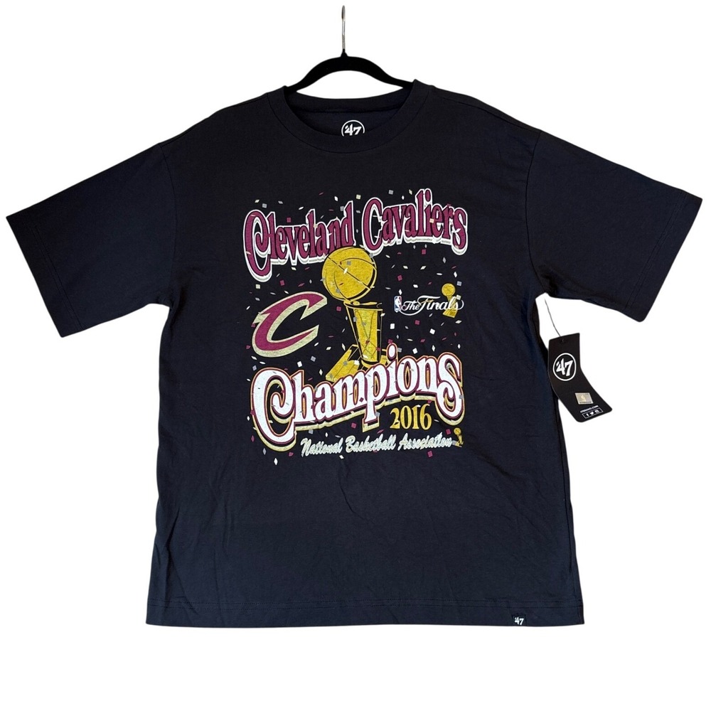 '47 Brand Cleveland Cavaliers T-Shirt Mens Black 2016 NBA Champions SIZE Medium